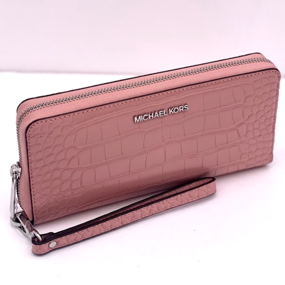 MICHAEL KORS LARGE TRAVEL CONTINENTAL WALLET WRISTLET PRIMEROSE